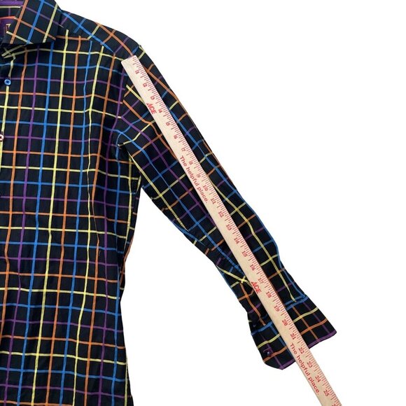 Robert Louis Downtown Colorful Patterned Men's Button Down Small - Picture 4 of 6